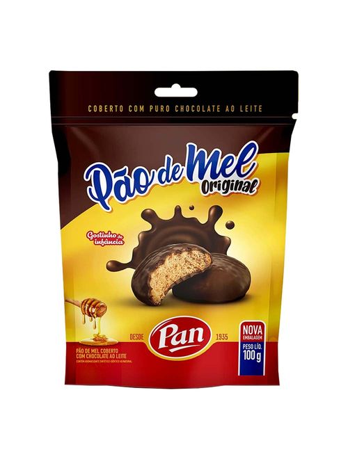 Pão de Mel Coberto Chocolate 100g - Pan