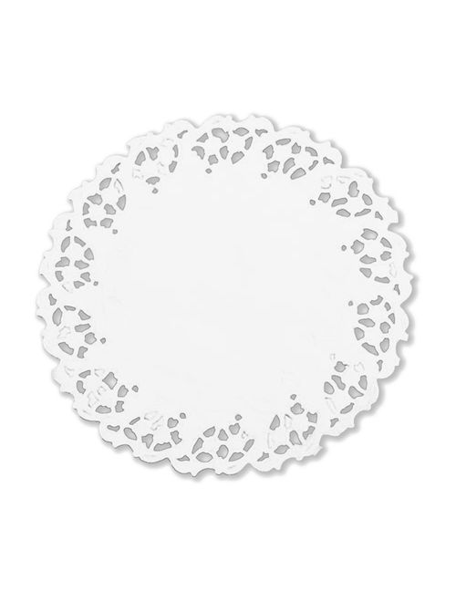 Toalha Rendada Branca Redonda Papel 11cm Mod. 110 c/24 - Mago