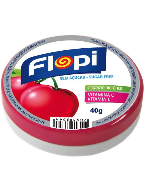 Bala Flopi Diet Sortida Lata 40g c/12 - Florestal