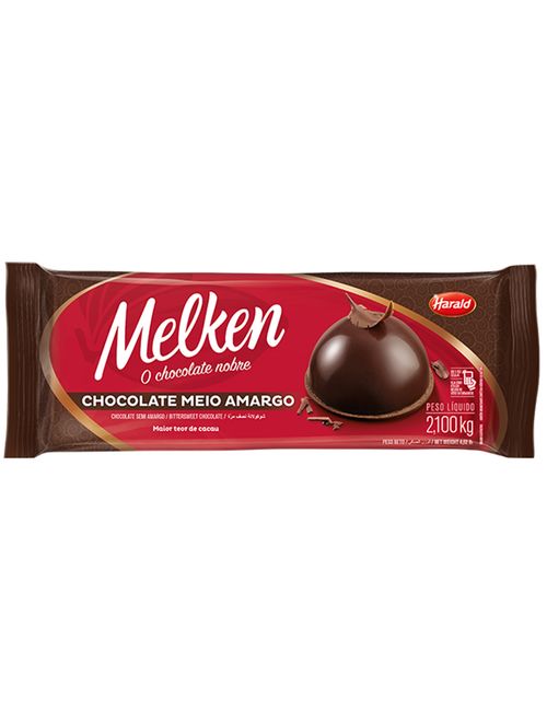 Barra de Chocolate Melken Meio Amargo 2,1kg - Harald