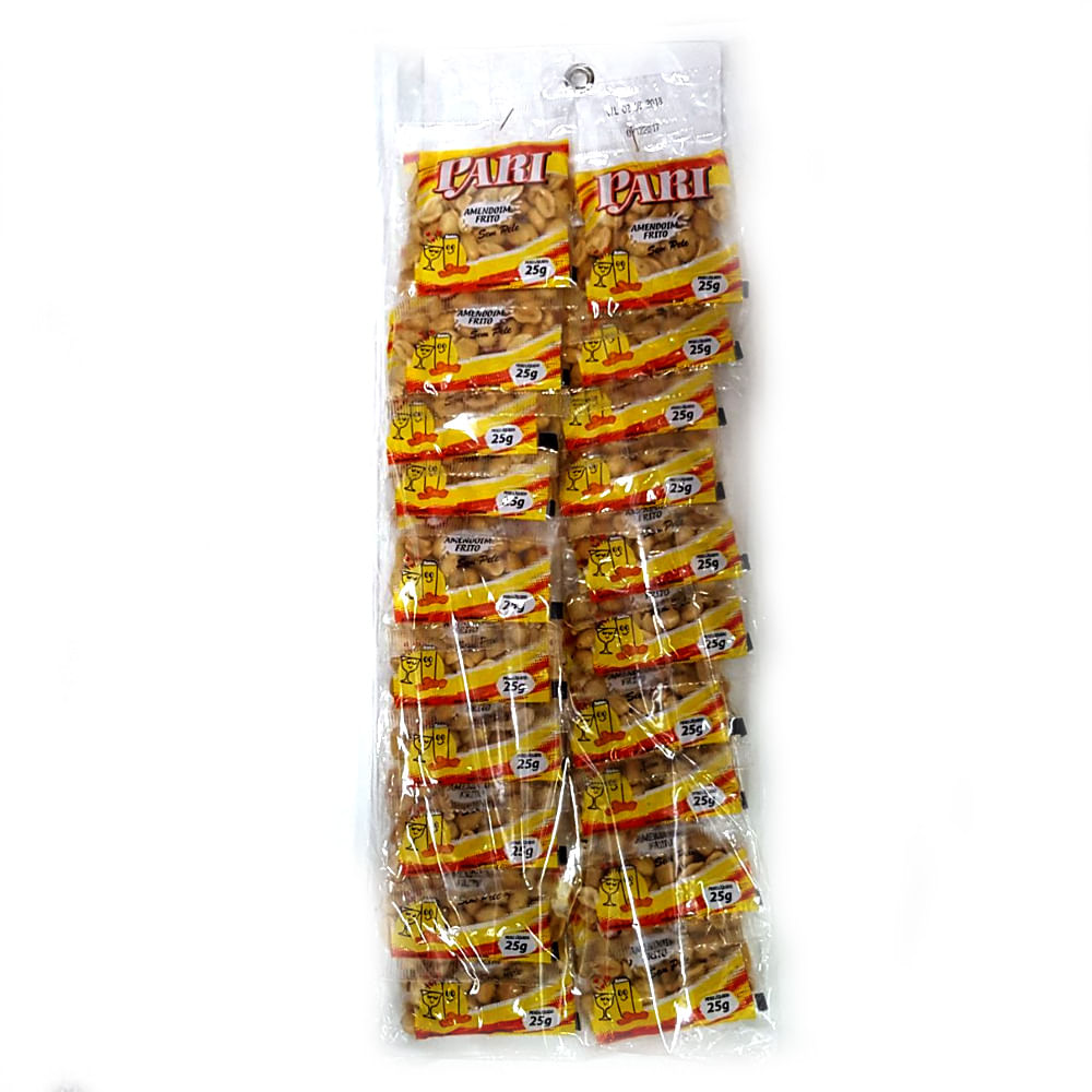 Amendoim Frito sem Pele Salgado 25g Cartela c/20 - Pari