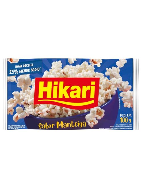 Pipoca para Microondas Manteiga 100g - Hikari