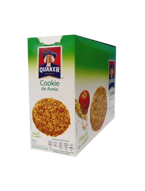 Cookies Aveia Maça/Canela 7x40g - Quaker