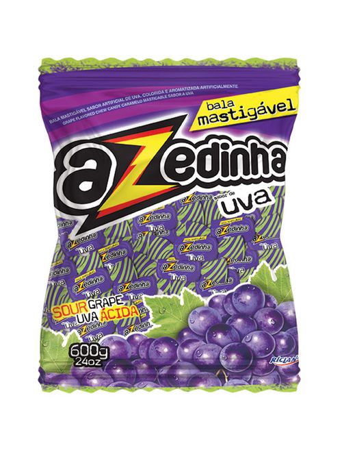 Bala Mastigável Azedinha Uva 600g - Riclan