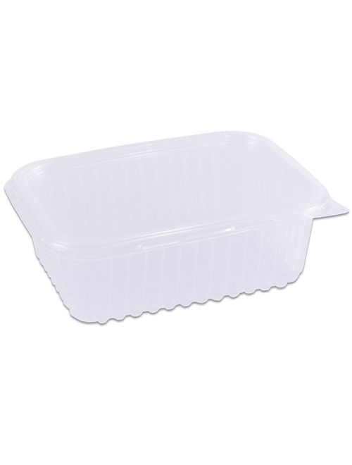 Pote Plástico Retangular Transparente Freezer/Microondas 750ml c/24 - Prafesta