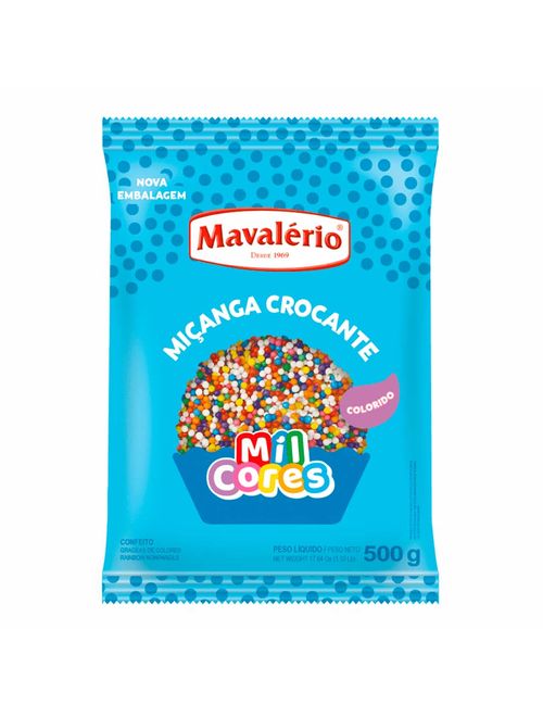 Confeito Miçanga Colorida Mil Cores 500g - Mavalério