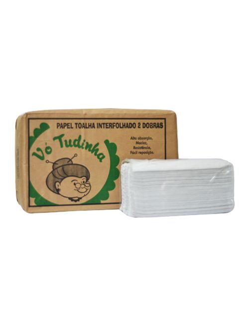 Toalha de Papel Interfolhado Branco c/1000 - Vo Tudinha