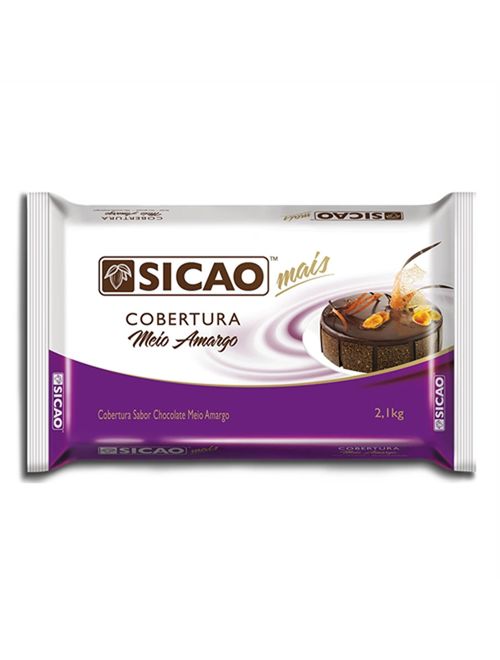 Barra Chocolate Cobertura Mais Fácil Meio Amargo 2,1kg - Sicao