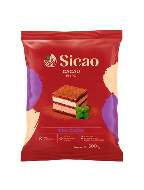 Cacau em Pó 100% Cacau 500g - Sicao