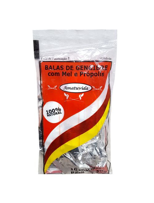 Bala Gengibre Mel e Própolis 40g - Amatuvida