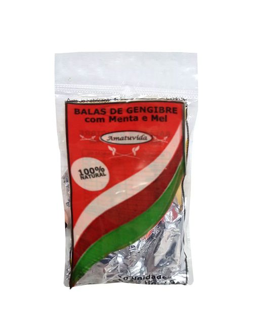 Bala Gengibre Mel e Menta 40g - Amatuvida