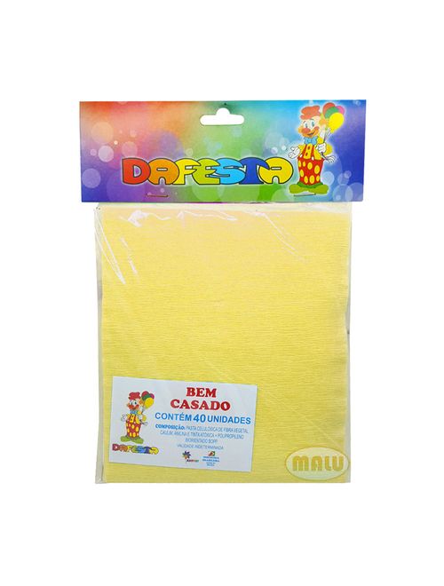 Embalagem Crepom Bem Casado Amarelo C/40 - Dafesta