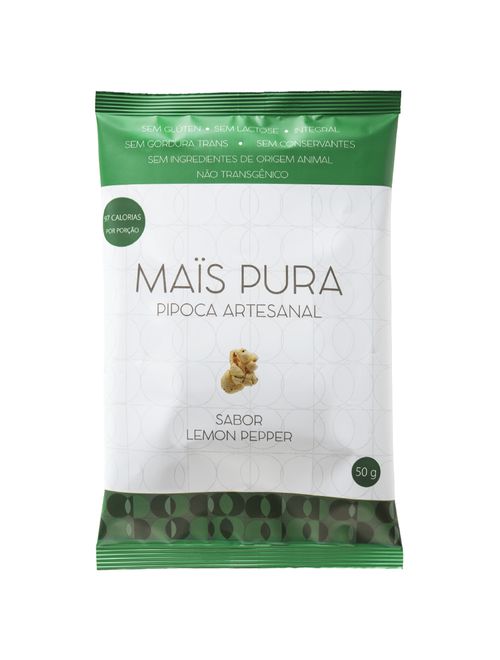 Pipoca Sabor Lemon Pepper 50g - Mais Pura