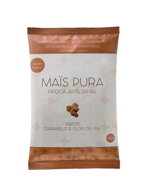 Pipoca Sabor Caramelo e Flor-de-Sal 150g - Mais Pura