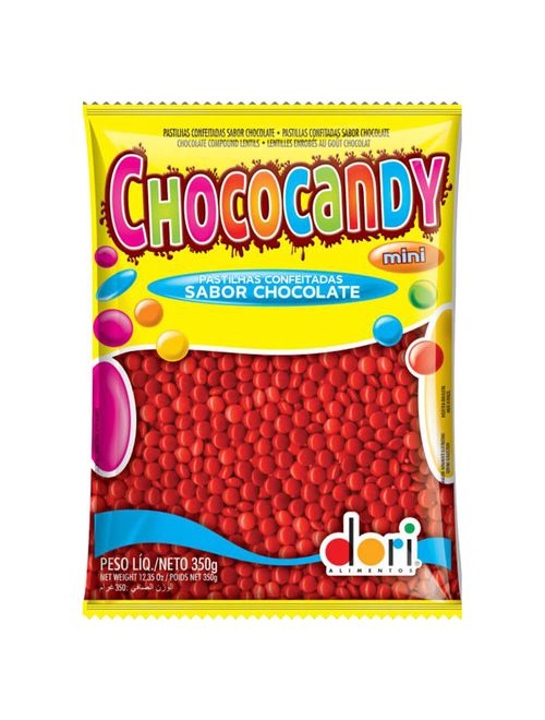 Confeitos de Chocolate Chococandy Vermelho 350g - Dori