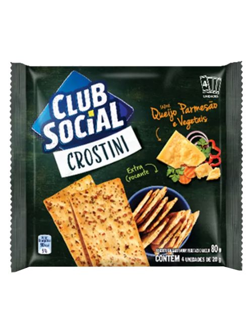 Club Social Crostini Parmesão e Vegetais 80g - Nabisco