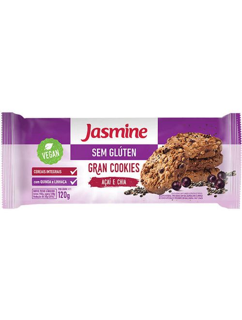 Gran Cookie Açaí e Chia Sem Glúten 120g - Jasmine
