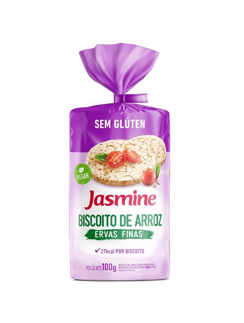 Biscoito de Arroz Sabor Ervas Finas 100g - Jasmine
