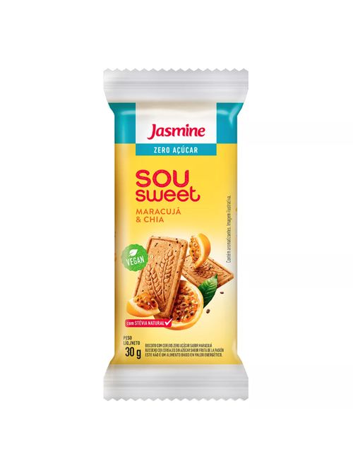 Biscoito Zero Açúcar Sou Sweet Maracujá com Chia 30g - Jasmine