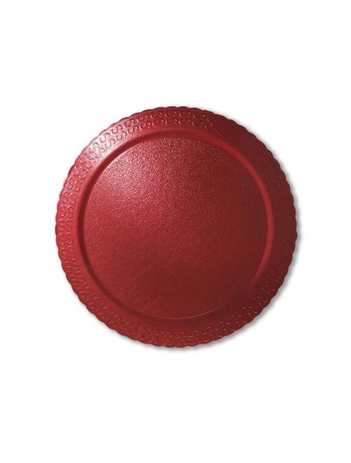 Prato Plano Cake Board Vermelho Redondo 24cm - Ultrafest