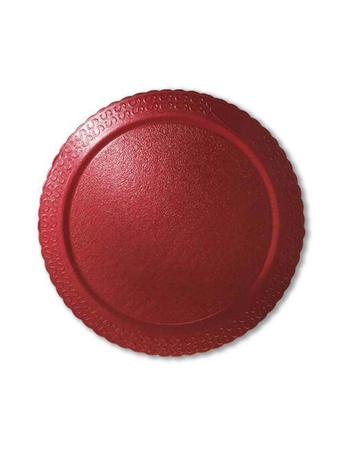 Prato Plano Cake Board Vermelho Redondo 28cm - Ultrafest