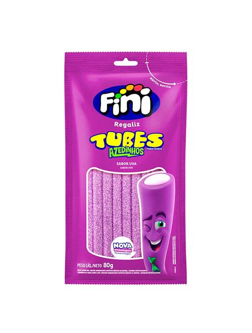 Bala de Gelatina Tubes Uva Cítrico 80g - Fini
