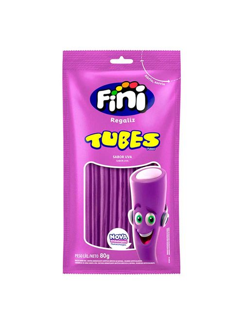 Bala de Gelatina Tubes Uva Doce 80g - Fini