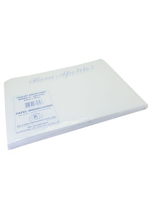 Toalha Americana Bom Apetite Mono/Branca C/300 - Papéis Pin