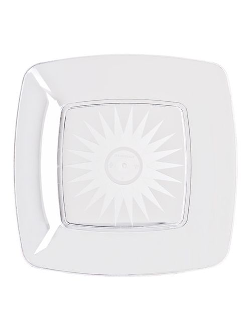 Prato Quadrado Descartável Cristal 18cm c/10 - Strawplast