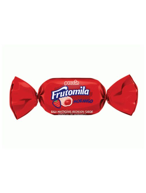 Bala Mastigável Frutomila Recheada Morango 500g - Peccin