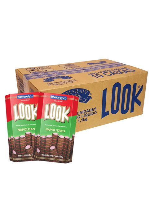 Tubinho de Wafer Look Napolitano 55g c/20 - Itamaraty