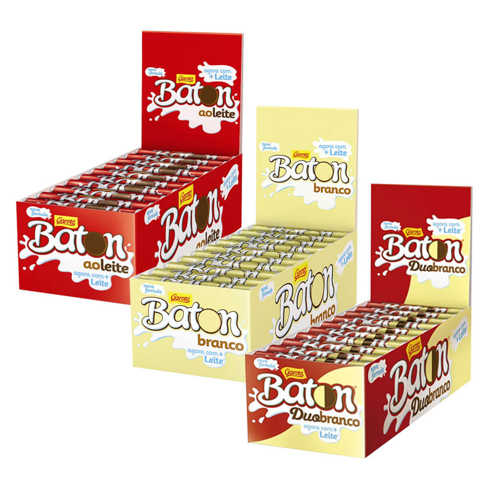 Chocolate Baton Branco c/30 - Garoto - Doce Malu