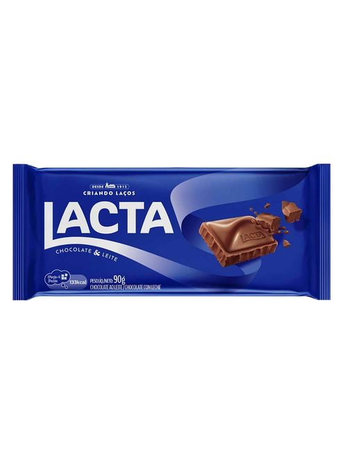 Tablete de Chocolate Ao Leite 90g - Lacta