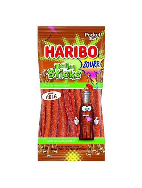 Bala de Gelatina Sticks Cola Zourr Crítico 80g - Haribo