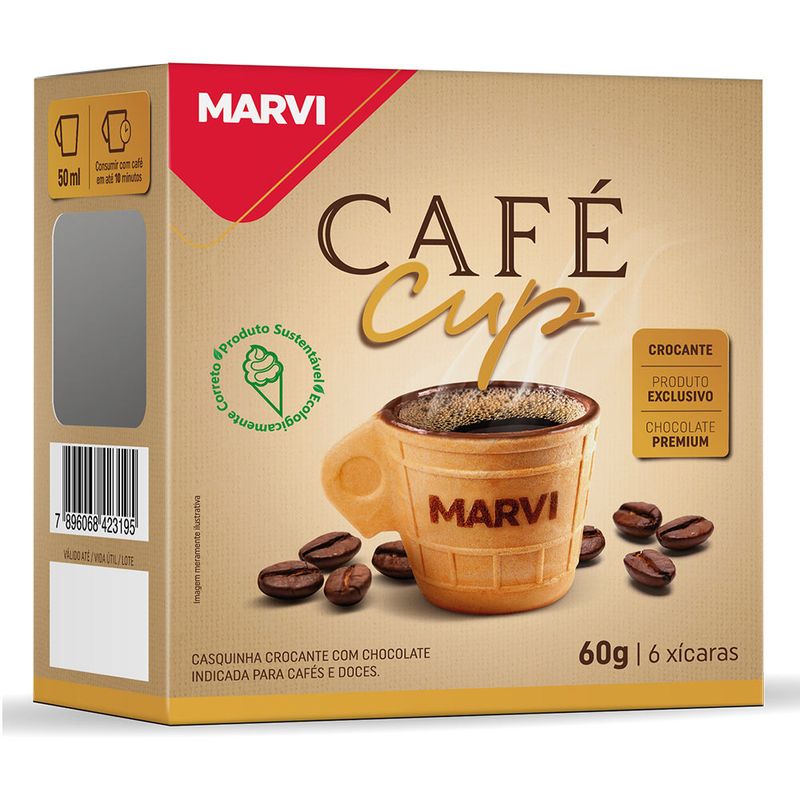 Xícara Casquinha com Chocolate Café Cup c/6 - Marvi - Doce Malu