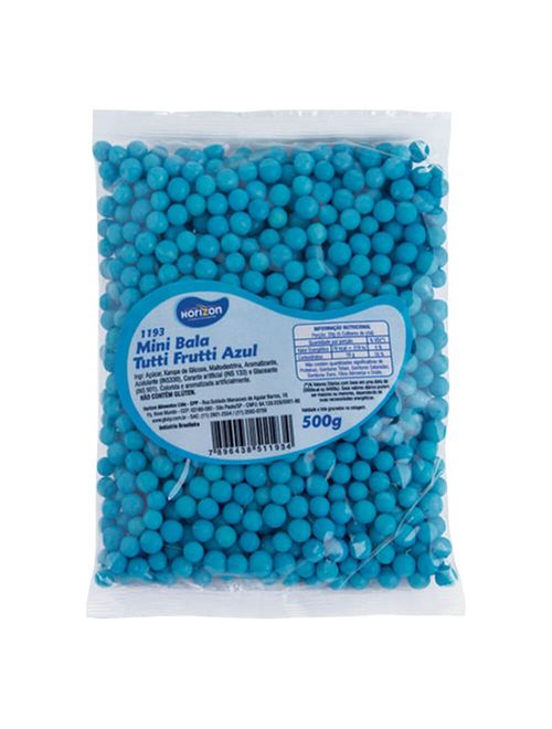 Mini Bala Azul Tutti Frutti 500g - Horizon