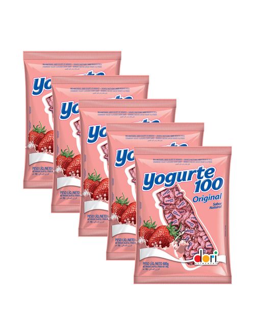 Kit 5 Balas Mastigável Yogurte 100 Original 600g - Dori