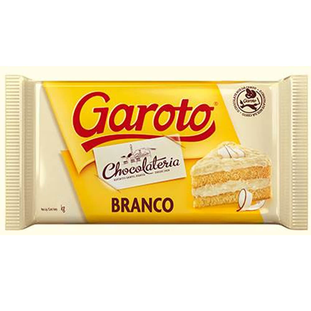 Barra de Chocolate Branco 1kg - Garoto - Doce Malu