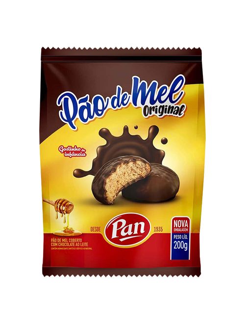 Pão de Mel Coberto Chocolate 200g - Pan
