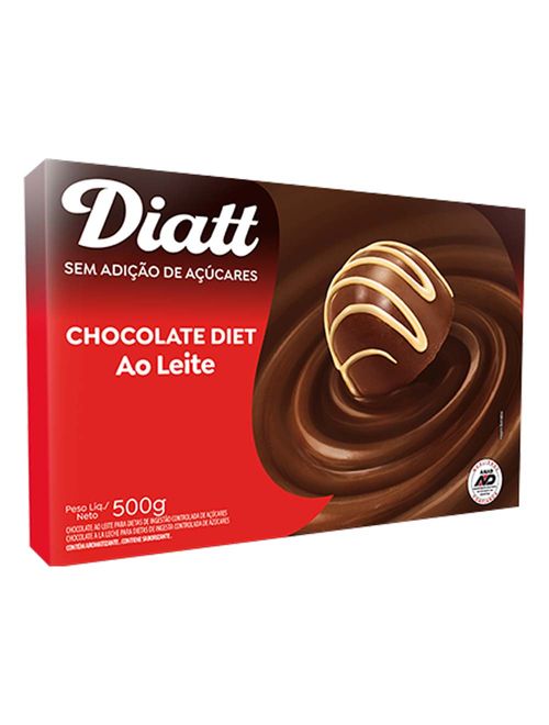 Barra de Chocolate Diet Ao Leite 500g - Diatt