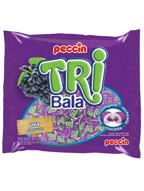 Bala Tribala Recheada Uva 500g - Peccin