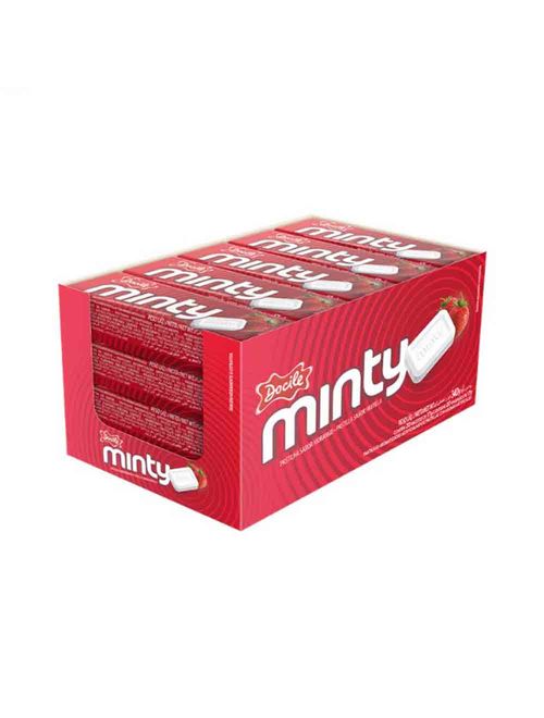 Pastilha Mentolada Minty Morango c/20 - Docile