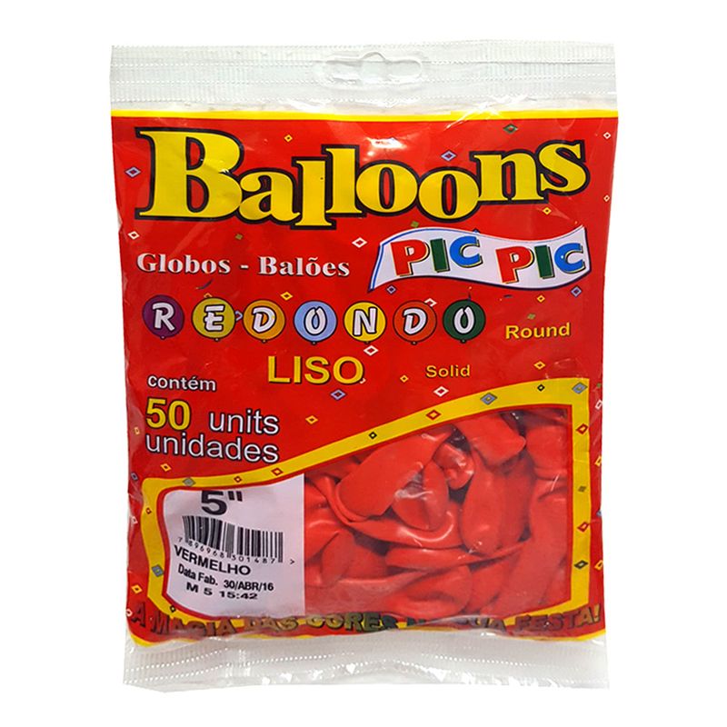 Balao-Redondo-Vermelho-Tamanho-5-c-50---Pic-Pic