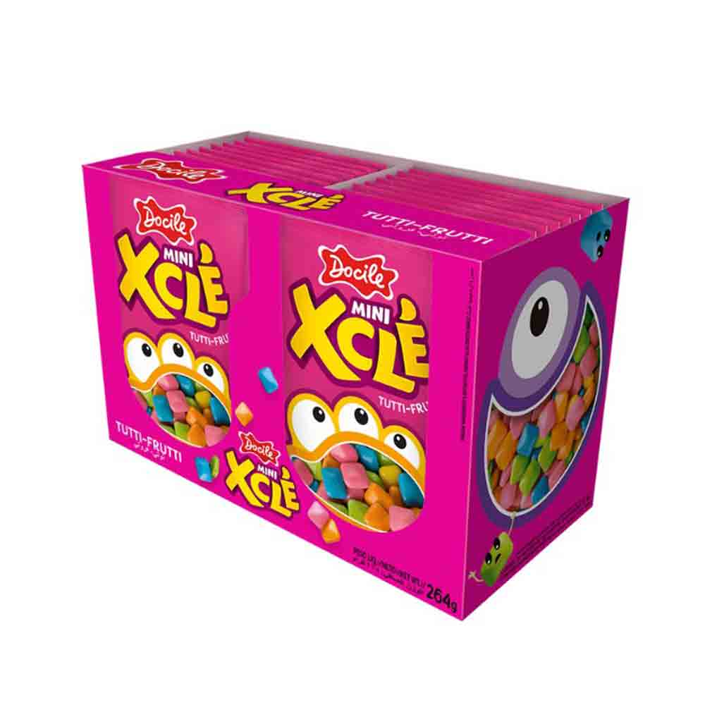 Mini Chiclete Xcle Mini 11g c/24 - Docile - Doce Malu