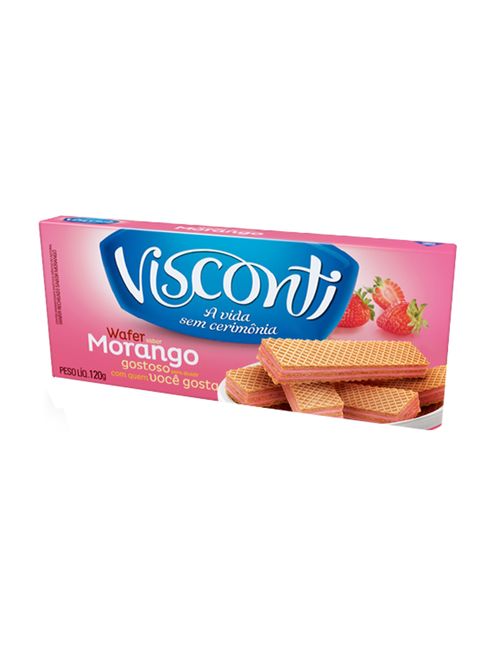 Biscoito Wafer Morango 120g - Visconti