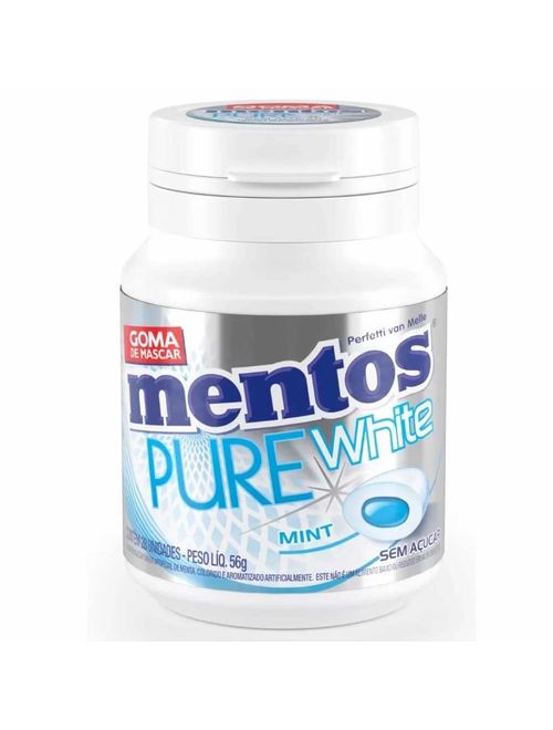Goma de Mascar Mentos Pure White Mint Unidade - Perfetti