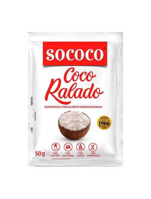Coco Ralado Desidratado 50g - Sococo
