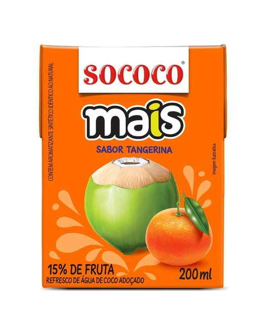 Água de Coco Sabor Tangerina 200ml - Sococo