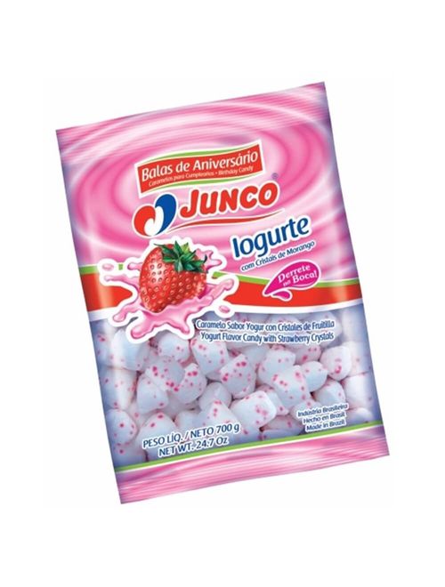 Bala Sabor Iogurte com Cristais de Morango 700g - Junco