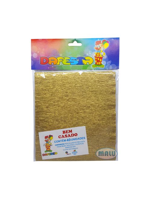 Embalagem Crepom Bem Casado Ouro c/40 - Dafesta